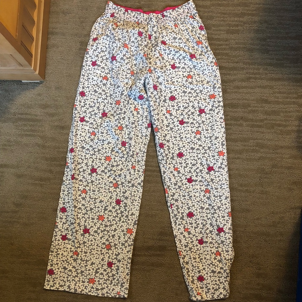 HUE Pajama Pants Multicolor Floral 100% Cotton Comfy Size Small